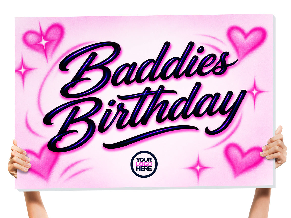 custom nightclub sign for baddies customizable for bottle service for bottle girls to hold and display in club