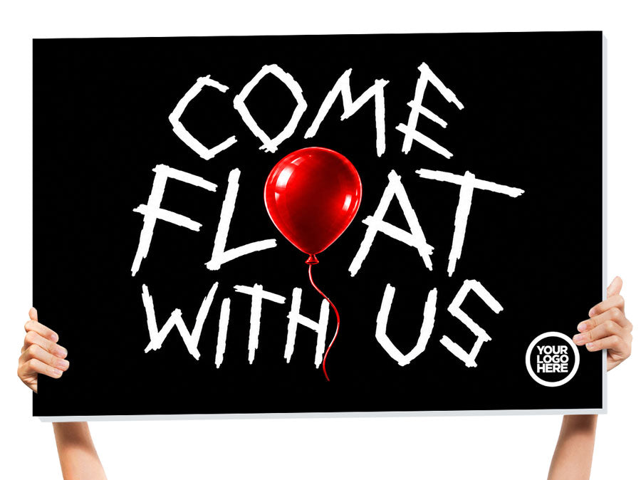 Float with Us Halloween Bottle Service Sign