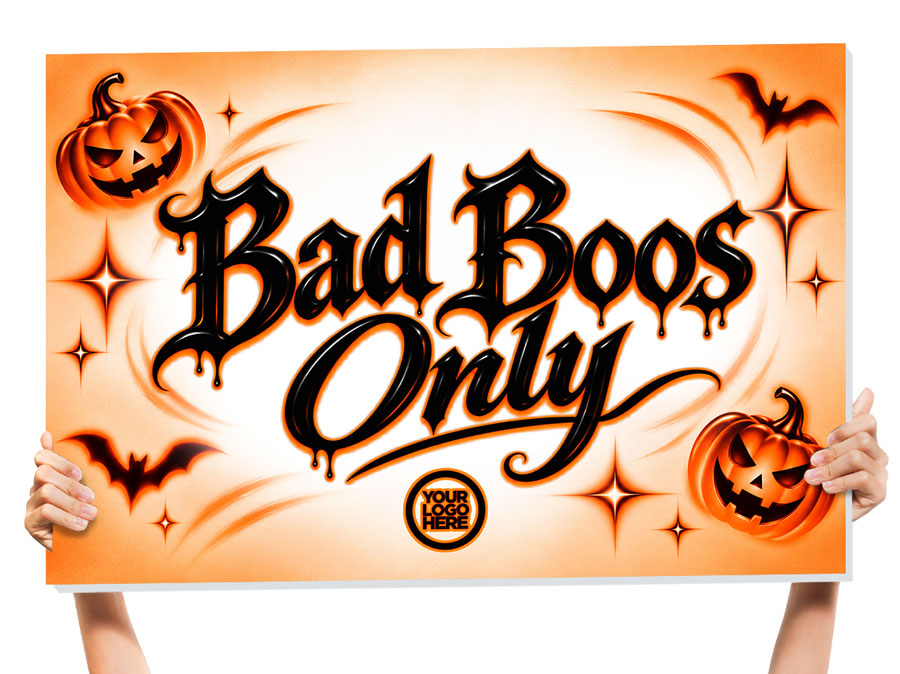 happy halloween bottle service sign