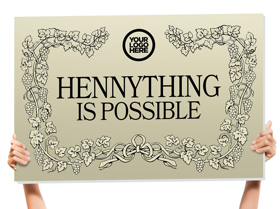 Hennessy bottle service sign for clubs