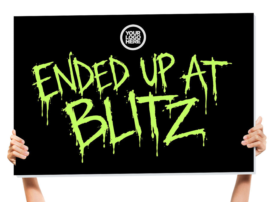 nightclub halloween bottle signs