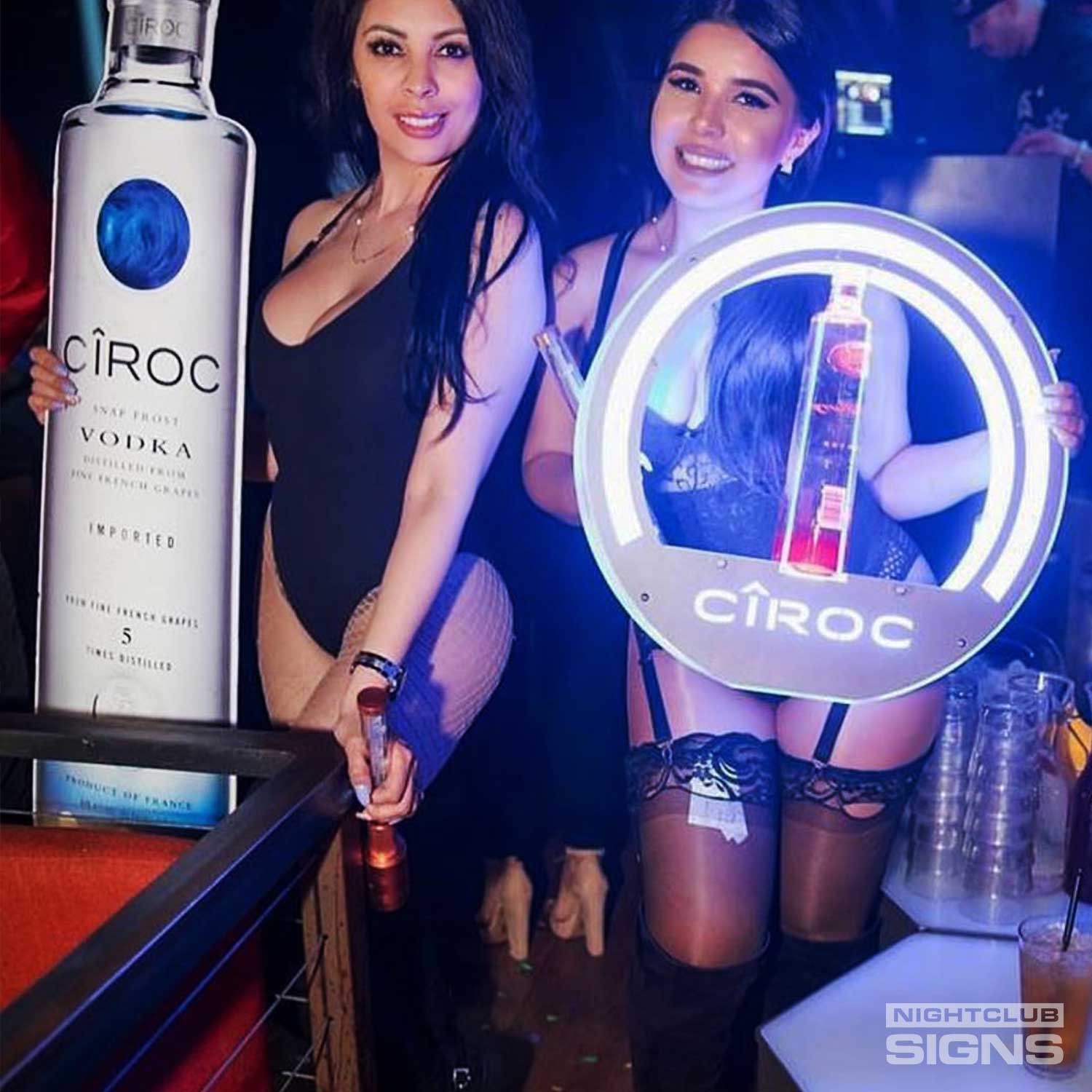 ciroc bottle sign presenter