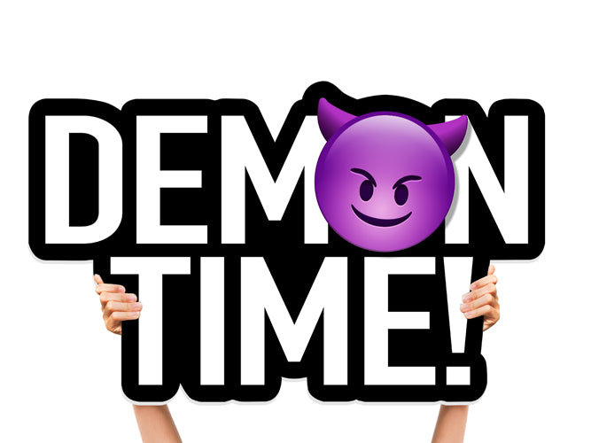 Demon Time bottle service sign — custom oversized nightclub sign and VIP presentation prop