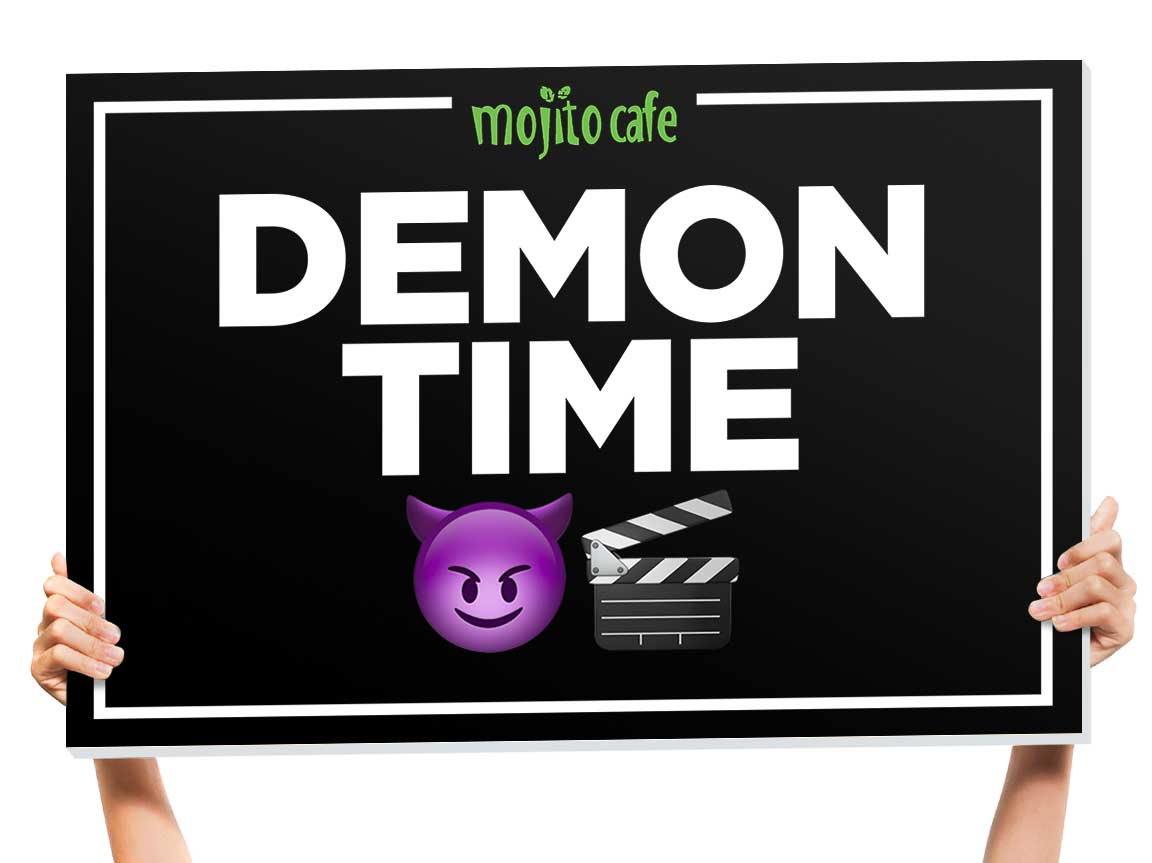demon time bottle sign