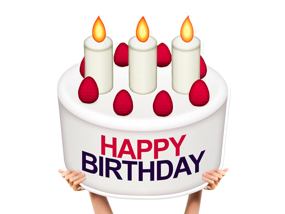 Happy Birthday Cake Cutout Bottle Service Sign