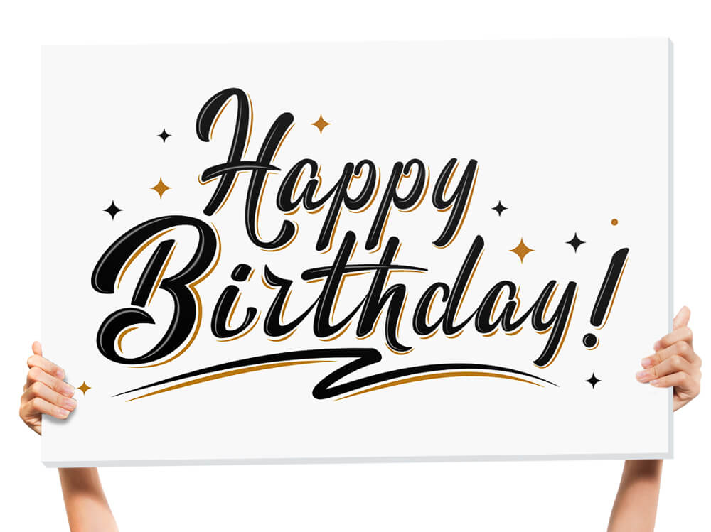 Happy Birthday Bottle Service Sign