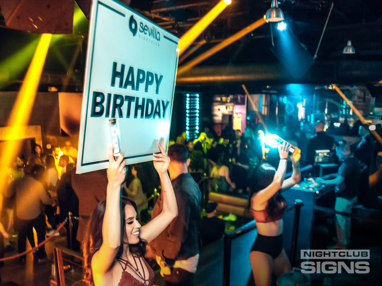 happy birthday Nightclub sign