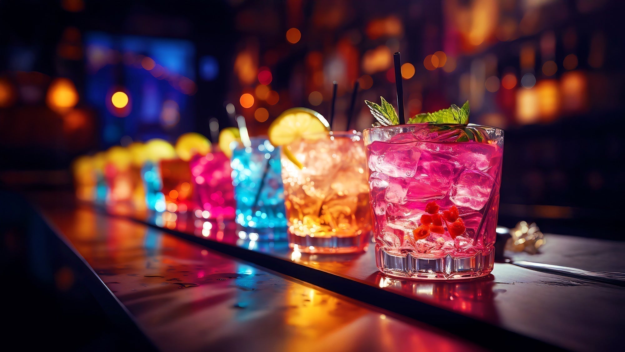 drinks at a bar nightclub