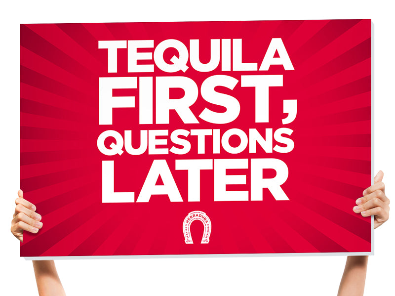 tequila bottle service sign