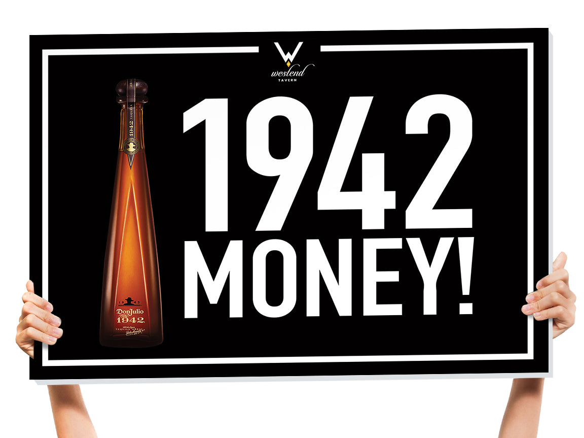 1942 bottle service sign