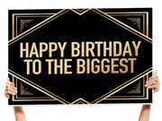 happy birthday gold sign