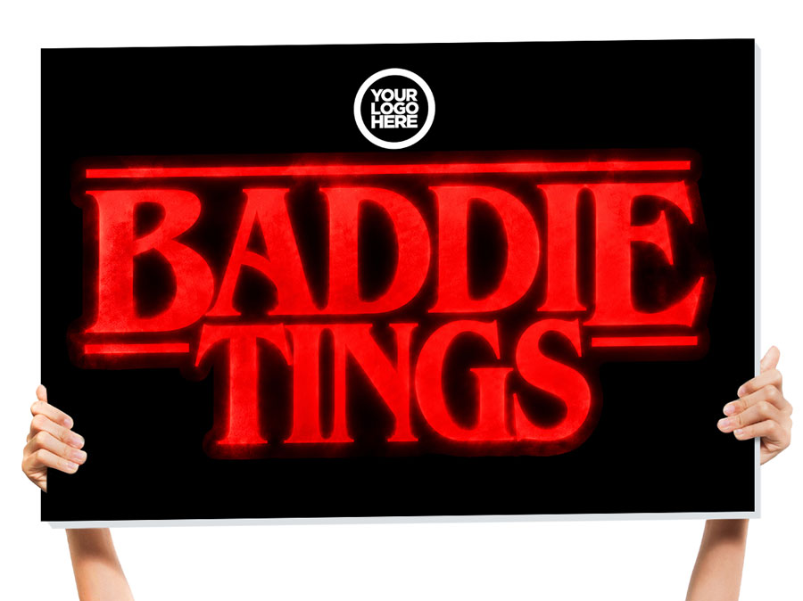 Baddie Tings Halloween Bottle Service Sign