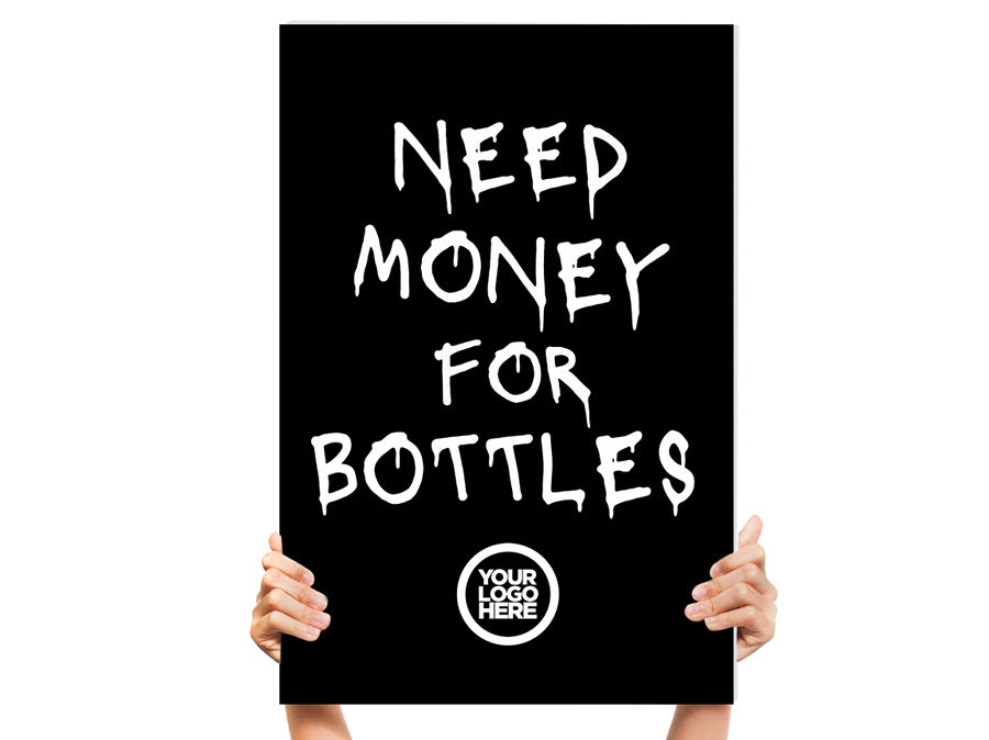 bottle service sign for nightclub bottle girls in club presentations