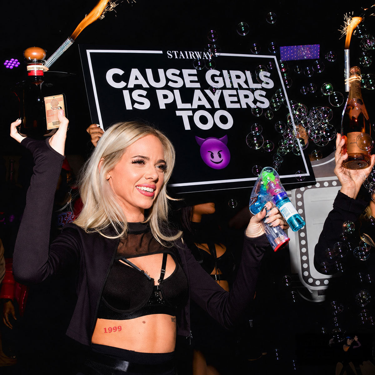 bottle service sign presentation for nightclub