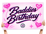 custom nightclub sign for baddies customizable for bottle service for bottle girls to hold and display in club