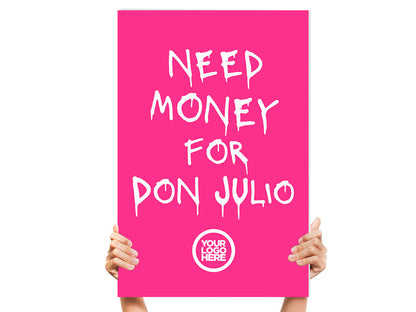 Don Julio club sign for bottle service customizable with logo