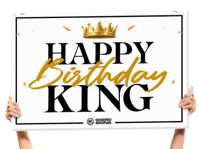 Happy Birthday King Bottle Service Sign