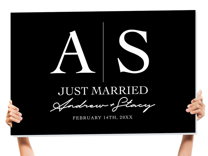 Just Married Letter Custom Sign