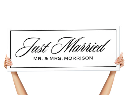 customized just married sign