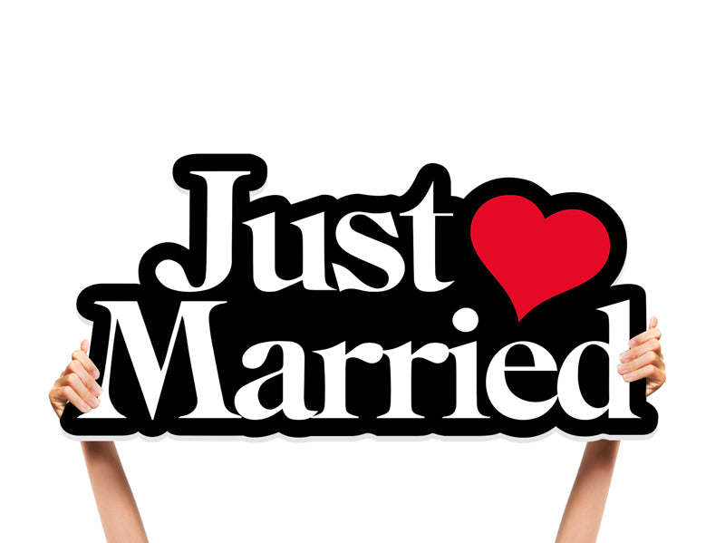 Just Married wedding photo prop, ideal for grand entrance photos and celebration decor