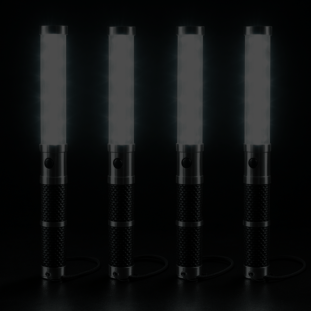 Electric LED champagne sparkler batons for nightclub bottle service, 4-pack set