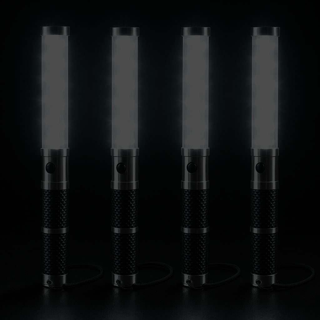 Electric LED champagne sparkler batons for nightclub bottle service, 4-pack set