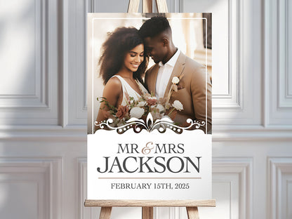 married portrait sign