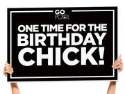 Bottle girl signs birthday celebration