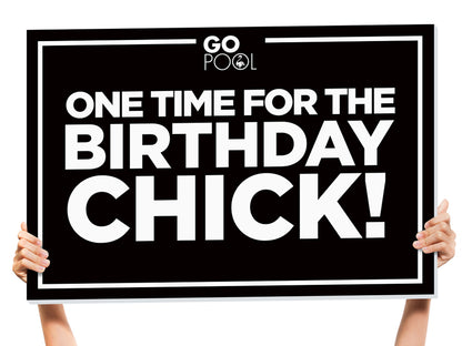 Bottle girl signs birthday celebration