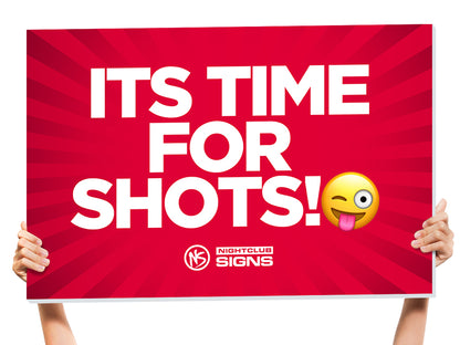 shots bottle service sign