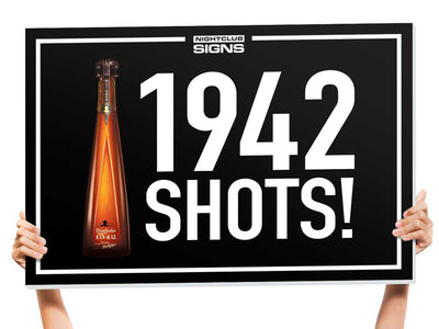 1942 Shots Bottle Service Sign