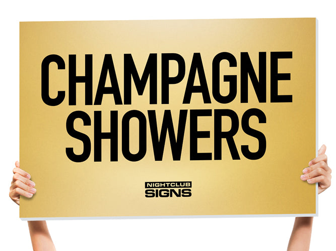 Gold Bottle Service Sign