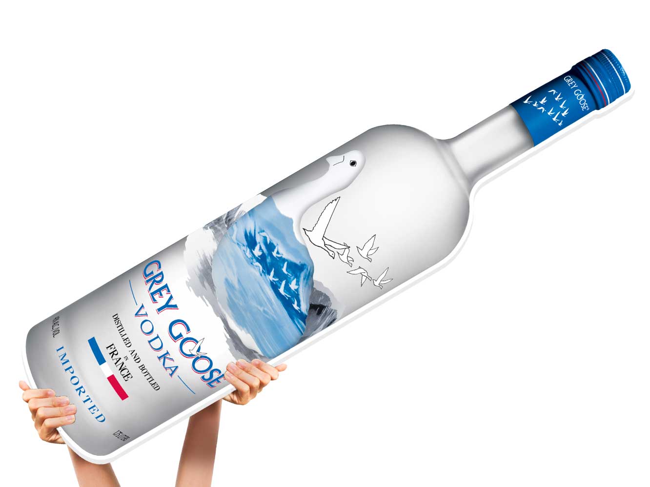 Grey Goose Cutout Bottle Service Sign