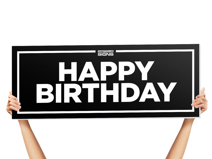 vip club happy birthday sign