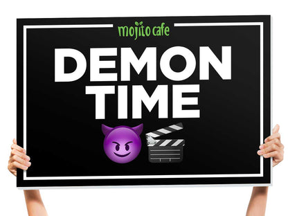 demon time bottle sign