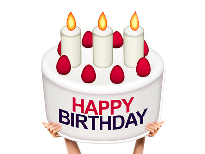 Happy Birthday Cake Cutout Bottle Service Sign