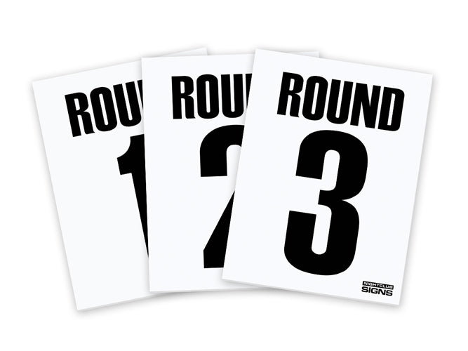 Round Cards Bottle Service Signs