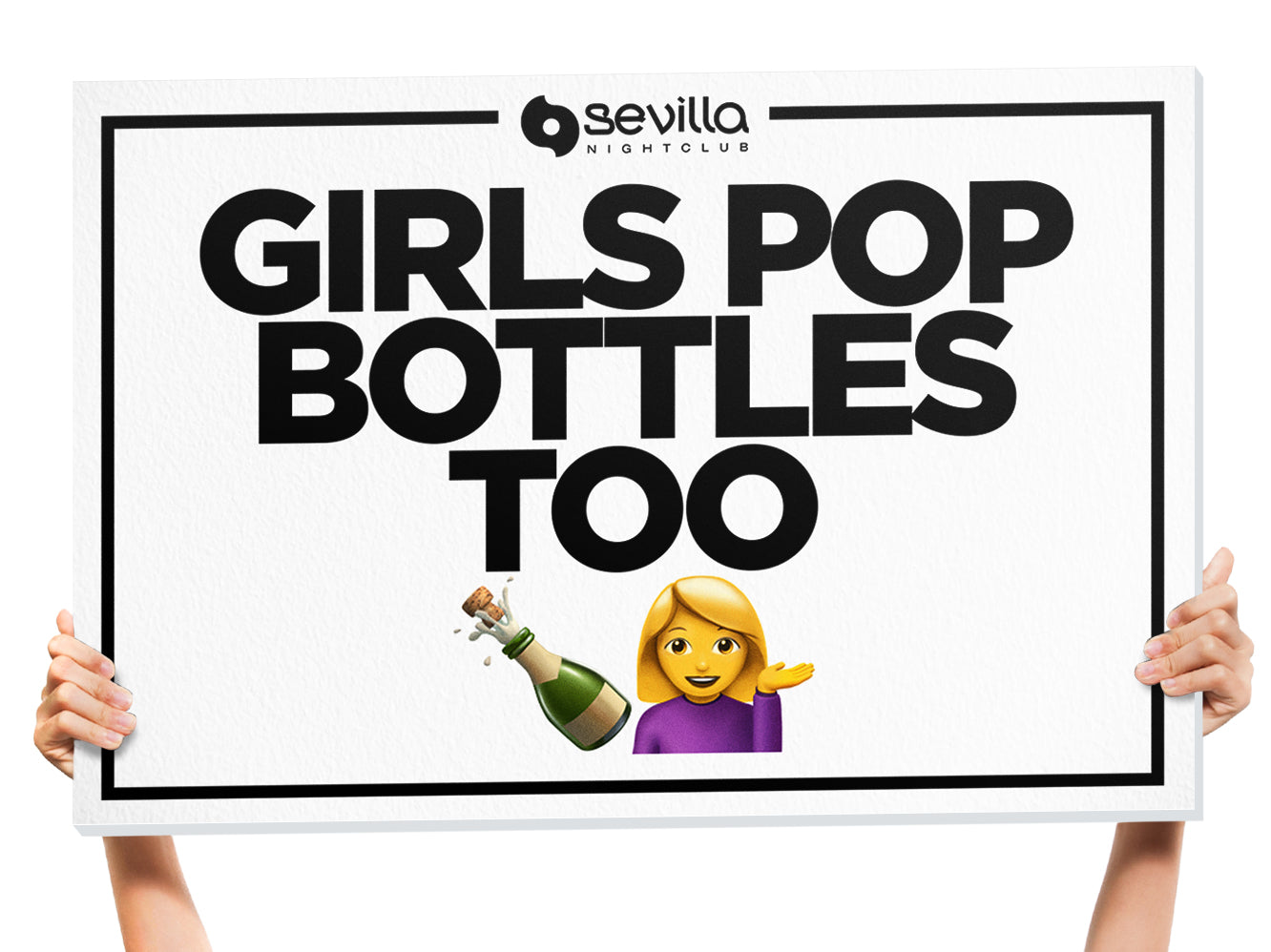 White Custom Bottle Service Message Sign Signs
