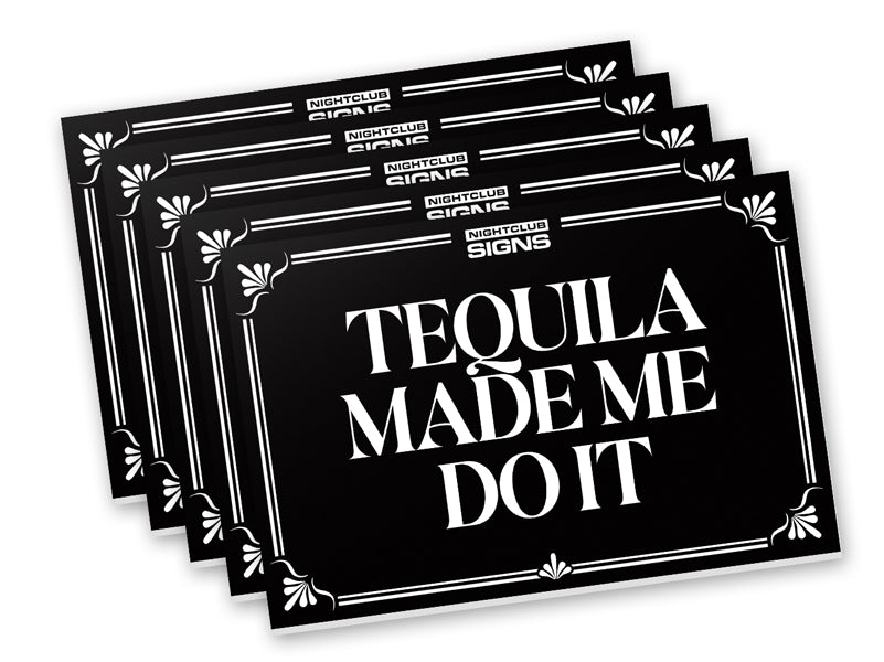 Nightclub Message Bottle Service Board Signs - 5 Pack Bundle