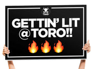 gettin lit bottle service sign