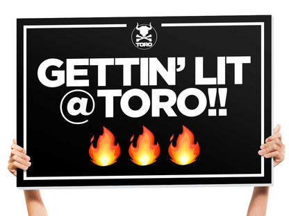 gettin lit bottle service sign