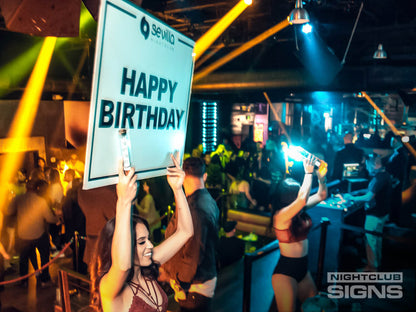 happy birthday Nightclub sign