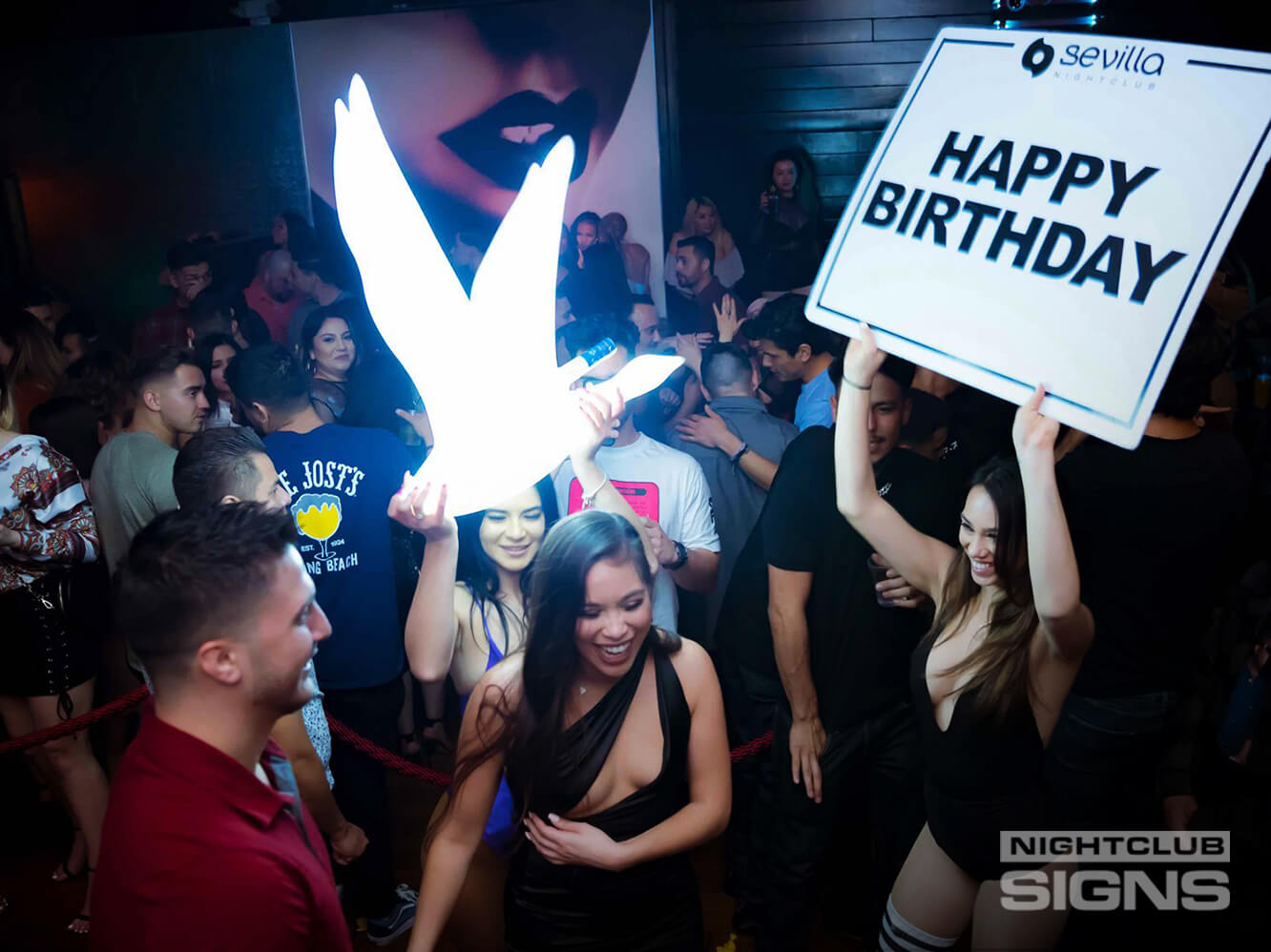 Nightclub bottle service sign